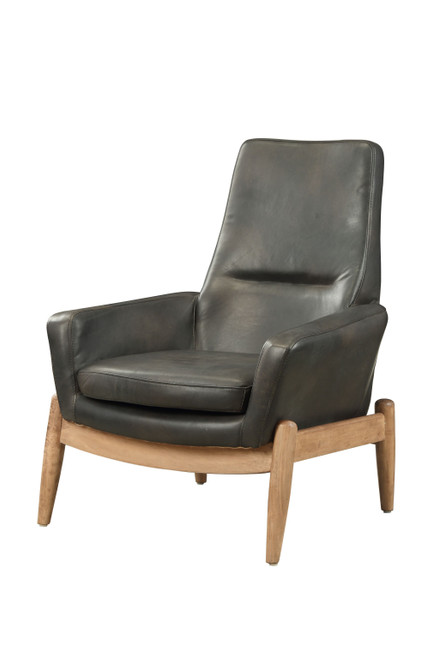 30" X 33" X 40" Black Top Grain Leather Accent Chair (318870)