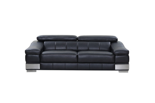 31-39" Modern Black Leather Sofa (329713)