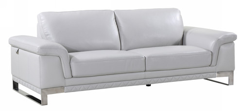 32" Lovely Light Grey Leather Sofa (329617)