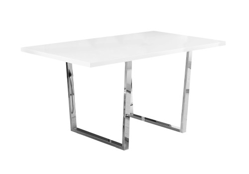 35.5" X 59" X 30.25" White, Particle Board, Metal - Dining Table (332623)