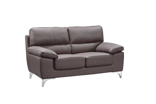 37" Classy Brown Leather Loveseat (329571)