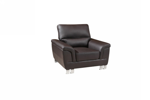 37" Modern Brown Leather Chair (329564)