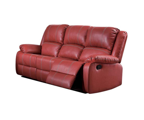 39" X 81" X 40" Red Pu Upholstery Metal Reclining Mechanism Sofa (Motion) (347256)