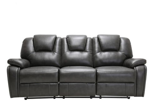 40" Contemporary Grey Leather Power Reclining Sofa (329707)