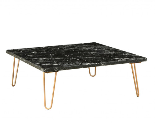 40" X 40" X 15" Marble And Gold Coffee Table (319157)