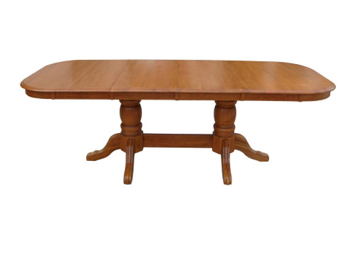 42" X 96" X 30" Harvest Oak Hardwood Southernwood Double Pedestal Table (356107)