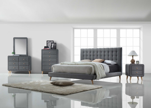 43" X 16" X 34" Light Gray Fabric Dresser (285882)