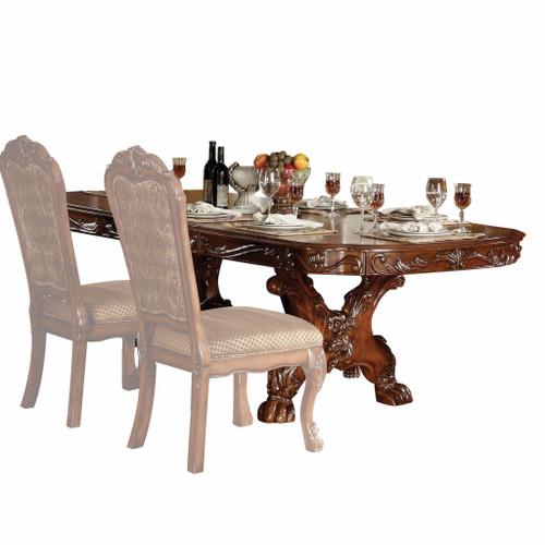 46" X 108" X 31" Cherry Oak Wood Poly Resin Dining Table With Trestle Pedestal (347002)