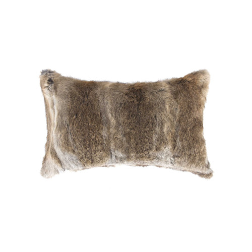 5" X 12" X 20" 100% Natural Rabbit Fur Hazelnut Pillow (358164)