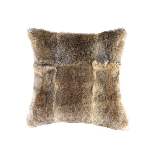 5" X 18" X 18" 100% Natural Rabbit Fur Hazelnut Pillow (358159)