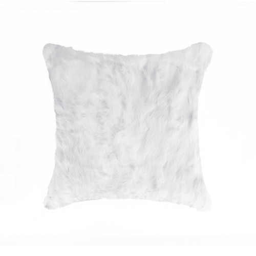 5" X 18" X 18" 100% Natural Rabbit Fur White Pillow (358155)