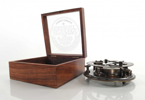 5" X 5" X 4" Sundial Compass In Wood Box - Large (364310)