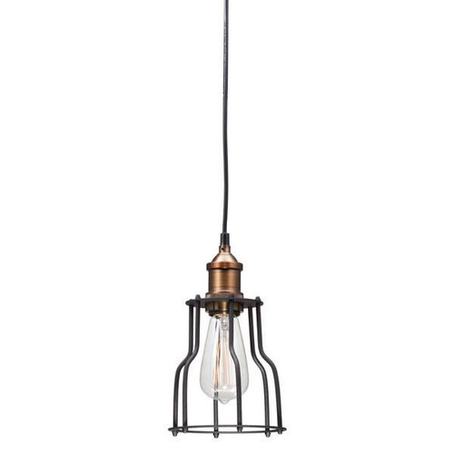 5.9" X 5.9" X 10" Black And Copper Metal Ceiling Lamp (249427)