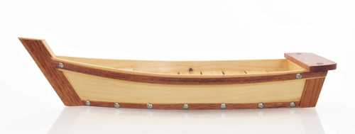 6.25" X 16.75" X 3.37" Small, Wooden, Sushi Boat - Serving Tray (364376)