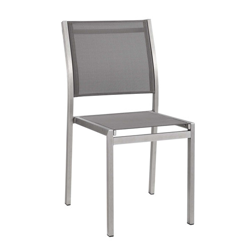 Shore Outdoor Patio Aluminum Side Chair EEI-2259-SLV-GRY