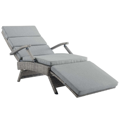 Envisage Chaise Outdoor Patio Wicker Rattan Lounge Chair EEI-2301-LGR-GRY