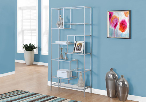 72" Metal And Tempered Glass Bookcase (333392)
