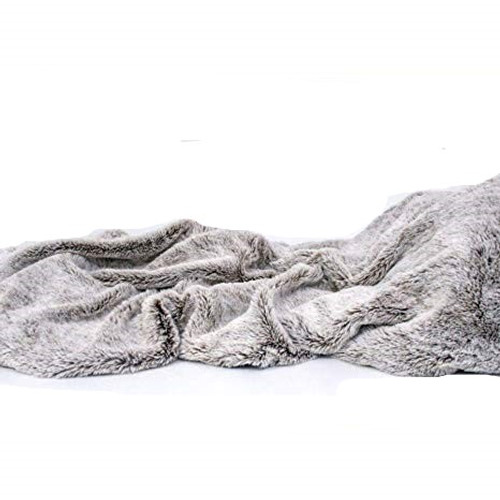 78.75" X 59" Luxury Gray Faux Throw Blanket And Black Fleece (248179)