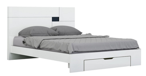 79'' X 80'' X 43'' Modern Eastern King White High Gloss Bed (343911)