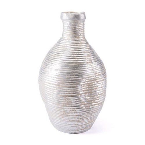 8.3" X 8.3" X 13.4" Gray Bulb-Shaped Vase Bottle (295186)
