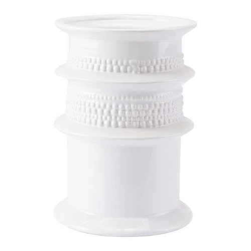 8.5" X 8.5" X 11.9" White Cylinder Vase (295067)