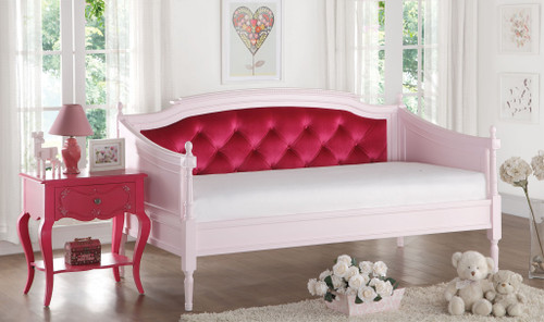 81" X 43" X 43" Magenta Velvet & Pink Daybed (285634)