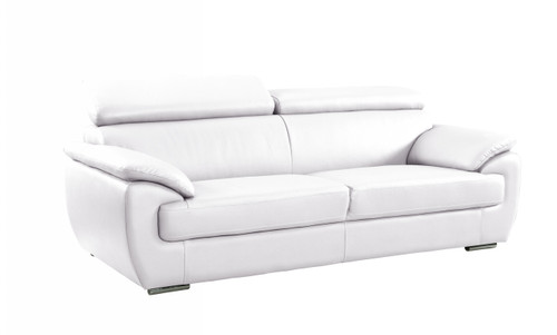 86" Captivating White Leather Sofa (329523)