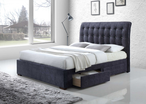 87" X 67" X 47" Dark Gray Fabric Queen Bed With Storage (285891)