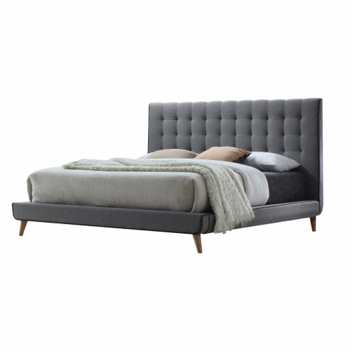 89" X 69" X 46" Light Gray Fabric Queen Bed (285879)