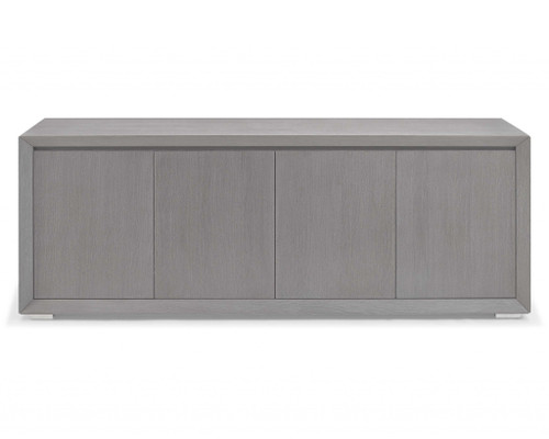Buffet 4 Door With Gray Oak Veneer And Polished Stainless Steel Body And (320846)