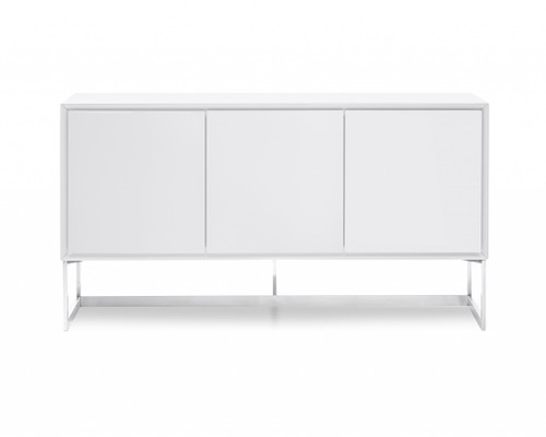Buffet High Gloss White Body Polished Stainless Steel Legs (320851)