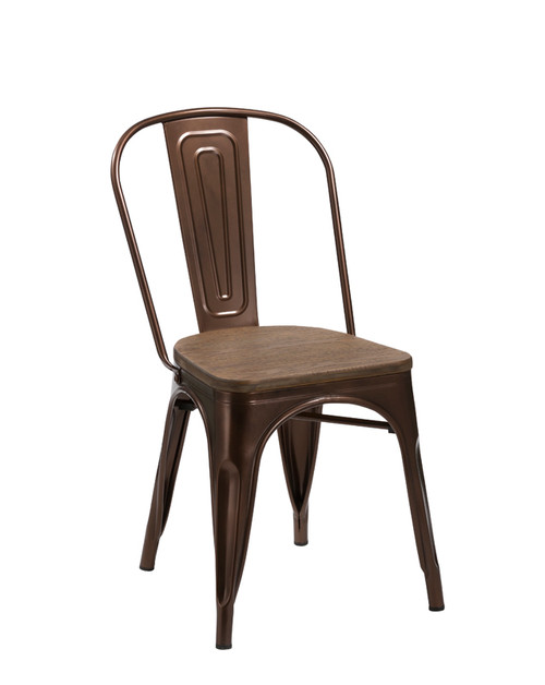 Four 33" Metal And Wood Dining Chairs (282905)