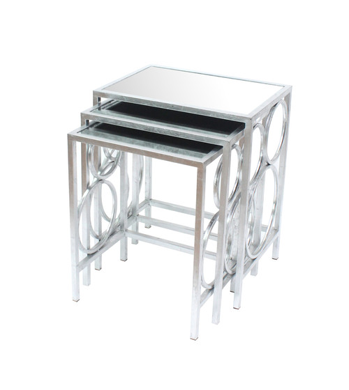 Silver 3 Piece Nesting Table Set (274433)