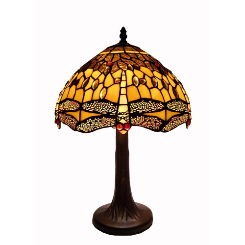 Tiffany Style Amber Dragonfly Table Lamp (234761)