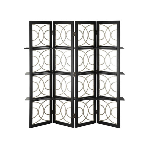 World 4 Panel Screen In Black Finish (47546)