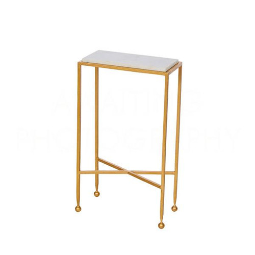 Chino Side Table With Marble Top, Gold (F215 GLD)