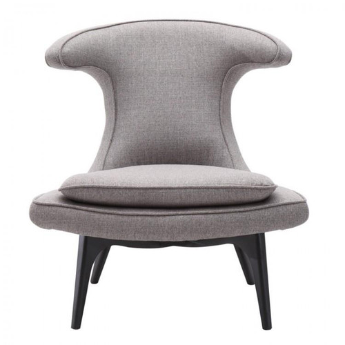 Aria Chair In Black Wood Finish With Grey Fabric (LC554CHGR)