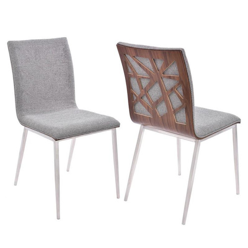 Crystal Grey Fabric Dining Chair (Set Of 2) - (LCCRCHGRF)