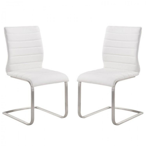Fusion White Side Chair - Stainless Steel - Set Of 2 (LCFUSIWH)