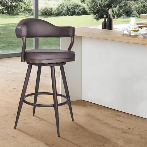 Counter Height Barstool In Brown Powder Coated Finish (LCJTBABRBR26)