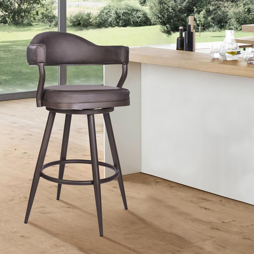 Bar Height Barstool In Brown Powder Coated Finish (LCJTBABRBR30)