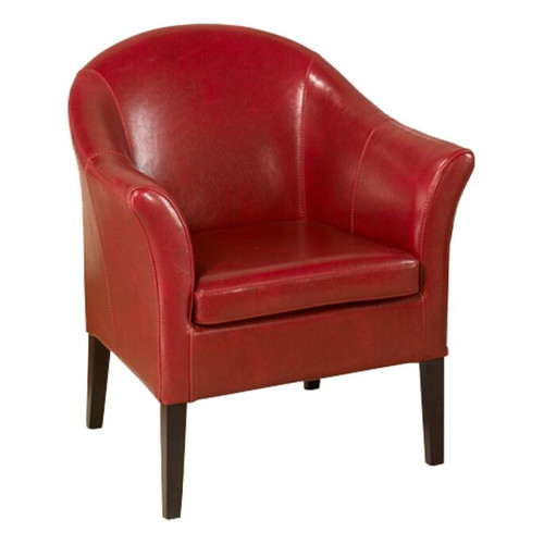 1404 Red Leather Club Chair - (LCMC0011RE)