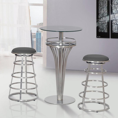 Yukon Contemporary Bar Table In Stainless Steel (LCYUBTB201TO)