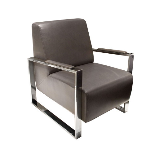 Century Accent Chair W/ Stainless Steel Frame By Diamond Sofa - Elephant Grey CENTURYCHEG