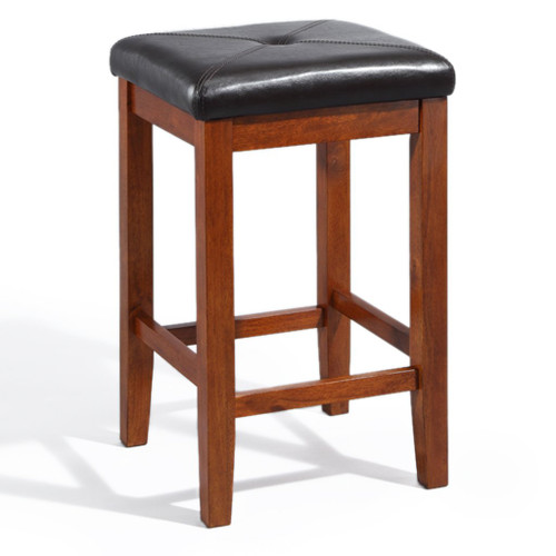 Upholstered Square Seat Classic Cherry Bar Stool - 24" (Set Of 2) (CF500524-CH)