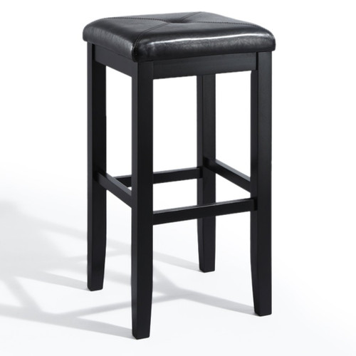 Upholstered Square Seat Black Bar Stool - 29" (Set Of 2) (CF500529-BK)