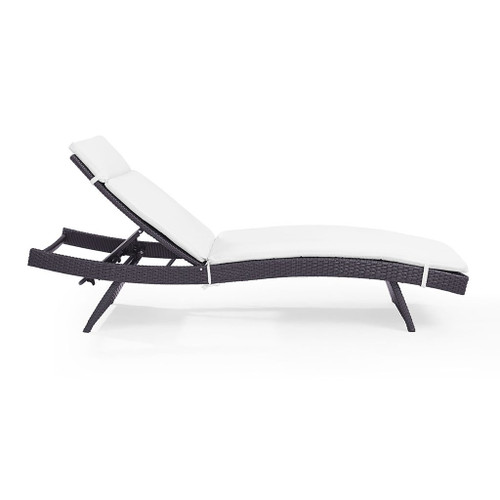 Biscayne Chaise Lounge With White Cushion (CO7144BR-WH)