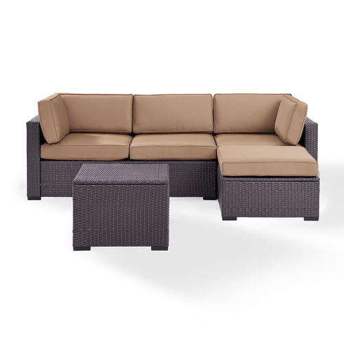 Biscayne 4 Person Outdoor Wicker Seating Set - Mocha (KO70105BR-MO)