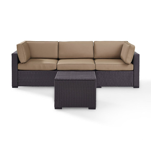 Biscayne 3 Person Outdoor Wicker Seating Set - Mocha (KO70111BR-MO)
