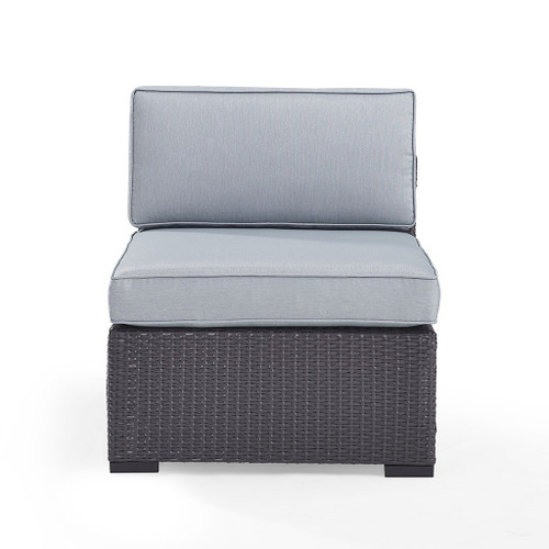 Biscayne Armless Chair With Mocha Cushions (KO70125BR-MO)